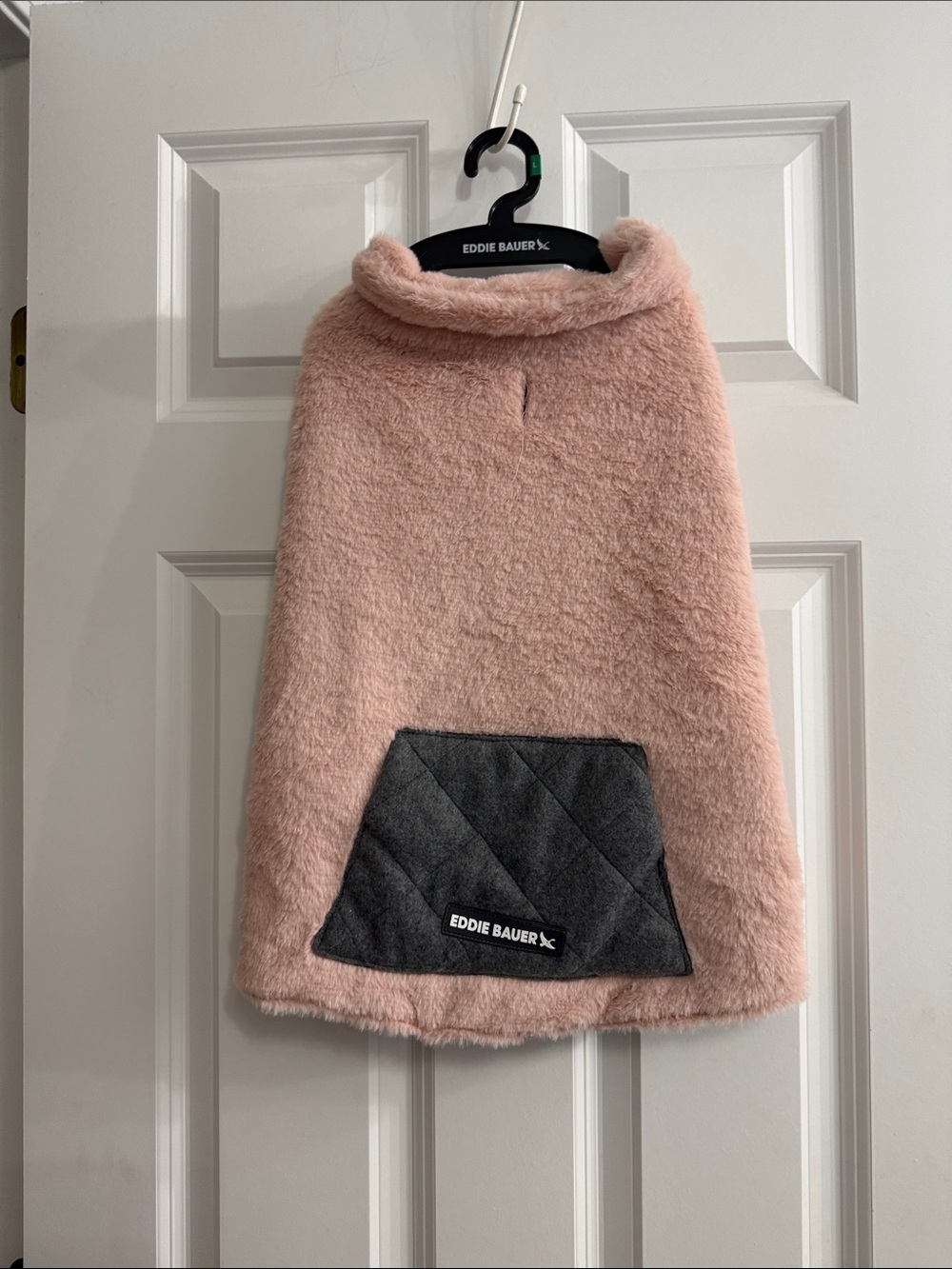 Eddie Bauer Pink Plush' Cape with Quilted Gray Pocket NWOT